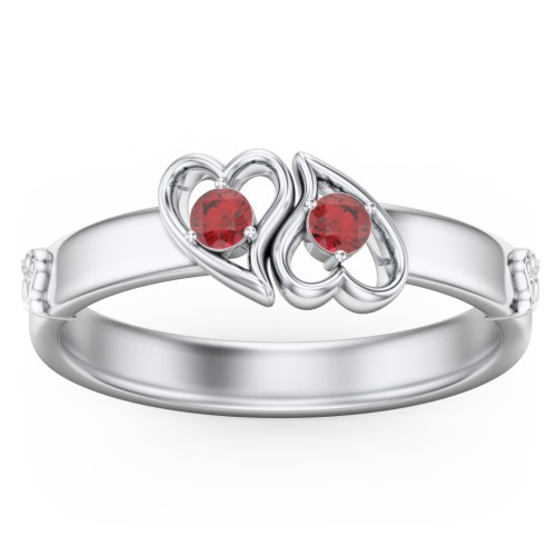 Shape of My Heart Ring – Sterling Silver with Garnet