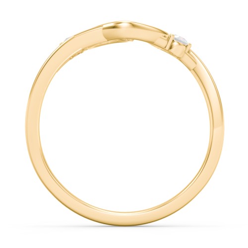 Hearts Entwined Pinky Promise Ring – 18K Gold Plated Silver with Opal