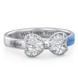 Adorable Bow Cage Ring in 925 Sterling Silver