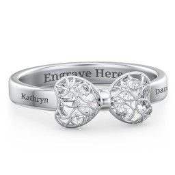 Adorable Bow Cage Ring in 925 Sterling Silver