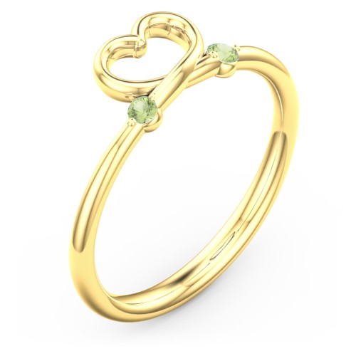 Two in Love Ring – 18K Gold Plated Silver with Peridot
