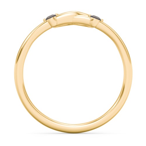 Two in Love Ring – 18K Gold Plated Silver with Smokey Quartz