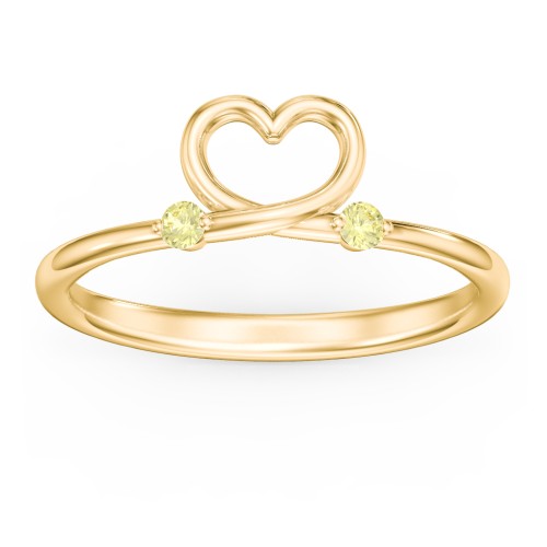 Two in Love Ring – 18K Gold Plated Silver with Citrine