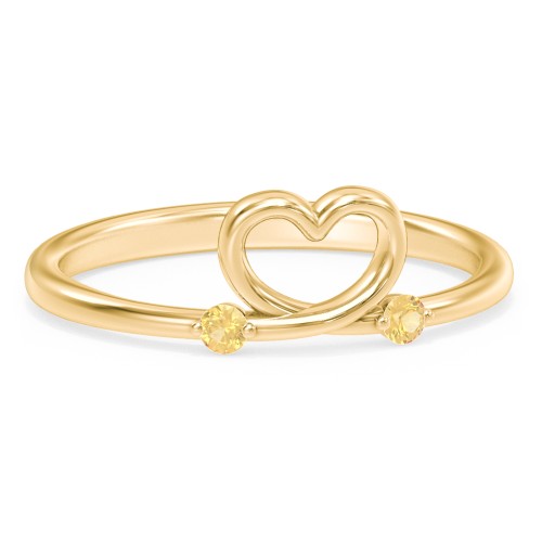 Two in Love Ring – 18K Gold Plated Silver with Citrine