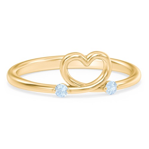Two in Love Ring – 18K Gold Plated Silver with Blue Topaz