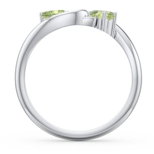 Two of Hearts Pinky Promise Ring – Sterling Silver with Peridot