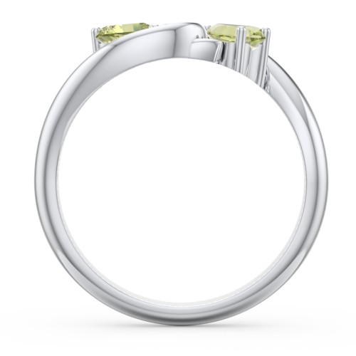 Two of Hearts Pinky Promise Ring – Sterling Silver with Peridot