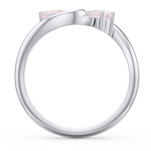 Two of Hearts Pinky Promise Ring – Sterling Silver with Opal