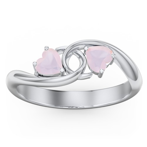 Two of Hearts Pinky Promise Ring – Sterling Silver with Opal