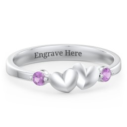 Heart-to-Heart Ring with Accent Stones