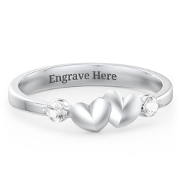 Heart-to-Heart Ring with Accent Stones