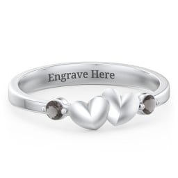 Heart-to-Heart Ring with Accent Stones