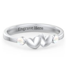Heart-to-Heart Ring with Accent Stones