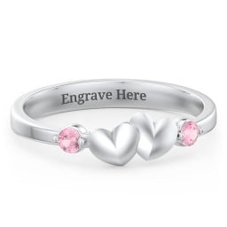 Heart-to-Heart Ring with Accent Stones