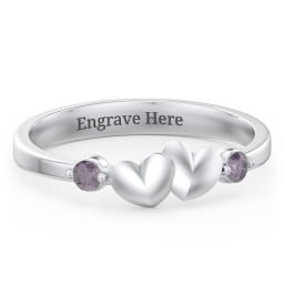 Heart-to-Heart Ring with Accent Stones