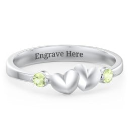Heart-to-Heart Ring with Accent Stones