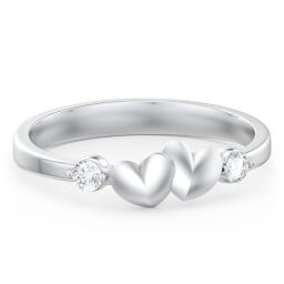 Heart-to-Heart Ring with Accent Stones