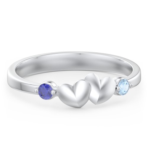 Heart-to-Heart Ring with Accent Stones