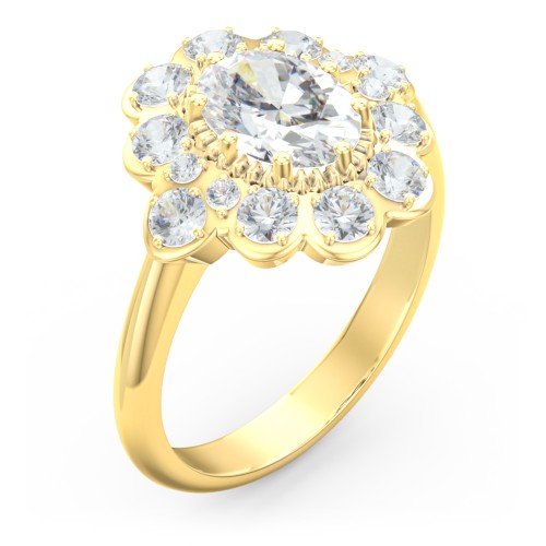 Princess in Love Ring – 9kt Yellow Gold with White Premium Zirconia and Cubic Zirconia