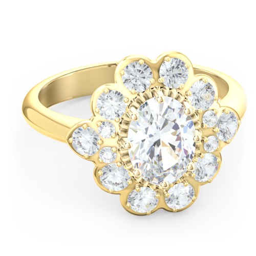 Princess in Love Ring – 9kt Yellow Gold with White Premium Zirconia and Cubic Zirconia