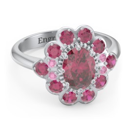 Princess in Love Ring in 925 Sterling Silver with Red Premium Zirconia and Ruby