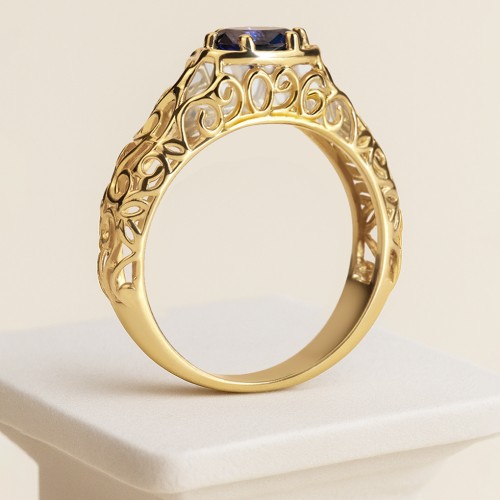 Vintage Graduation Ring – Sterling Silver with Blue Sapphire