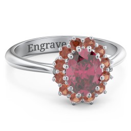 The Lady's Legacy Ring in 925 Sterling Silver with Red Premium Zirconia and Garnet