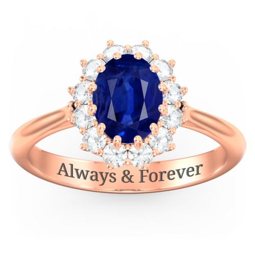 The Lady's Legacy Ring – 9kt Rose Gold with Blue Sapphire and Cubic Zirconia