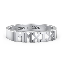 Roman Numeral Graduation Ring in 925 Sterling Silver