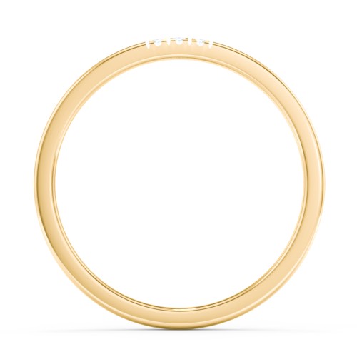 Minimalist Band with Micro-Pavé Stones – 9kt Yellow Gold with White Premium Zirconia