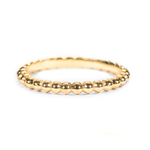 Stackable Beaded Ball Ring – 9kt Yellow Gold