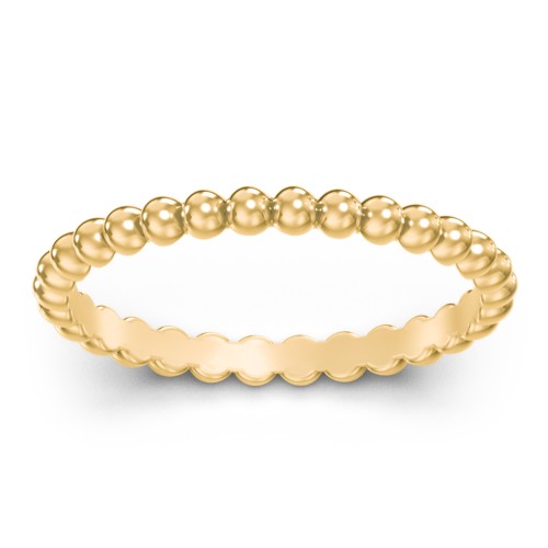 Stackable Beaded Ball Ring – 9kt Yellow Gold