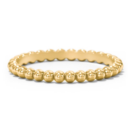 Stackable Beaded Ball Ring – 9kt Yellow Gold