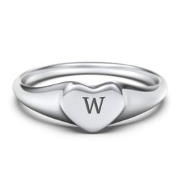Engravable Heart Signet Ring
