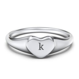 Engravable Heart Signet Ring