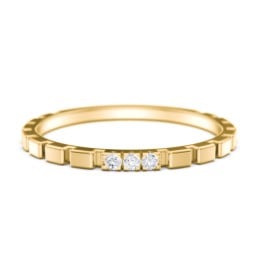 Geometric Cube Stackable Ring with Accents