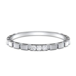 Geometric Cube Stackable Ring with Accents