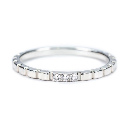 Geometric Cube Stackable Ring with Accents – Sterling Silver with White Premium Zirconia