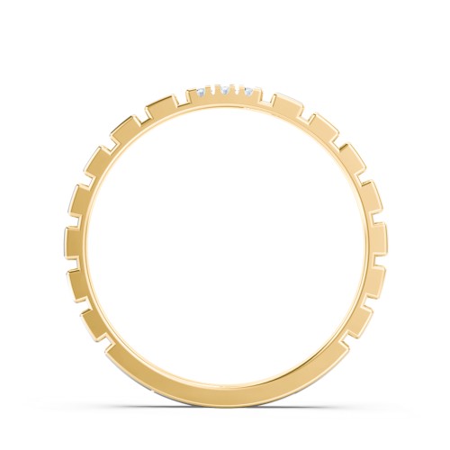 Geometric Cube Stackable Ring with Accents – 9kt Yellow Gold with White Premium Zirconia