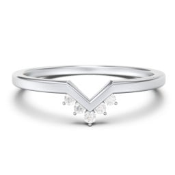 V-Shaped Stackable Ring with Accents