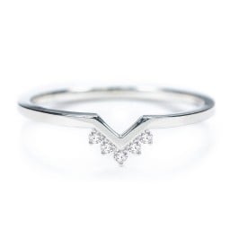 V-Shaped Stackable Ring with Accents