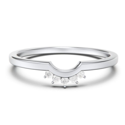 U-Shaped Stackable Ring with Accents