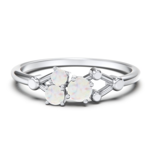 3-Stone Constellation Ring with Gemstones – Sterling Silver with Opal