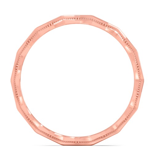 Faceted Wave Band with Milgrain Detailing
