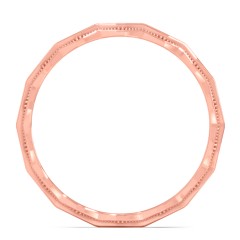 Faceted Wave Band with Milgrain Detailing