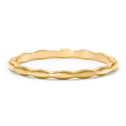 Faceted Wave Band with Milgrain Detailing in 18K Gold Plated Silver