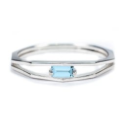 Faceted Double Band with Baguette Stone