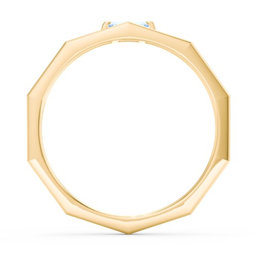 Faceted Double Band with Baguette Stone