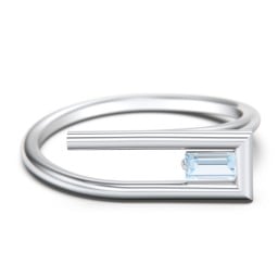 Geometric Wire Ring with East-West Baguette Gemstone