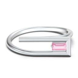 Geometric Wire Ring with East-West Baguette Gemstone